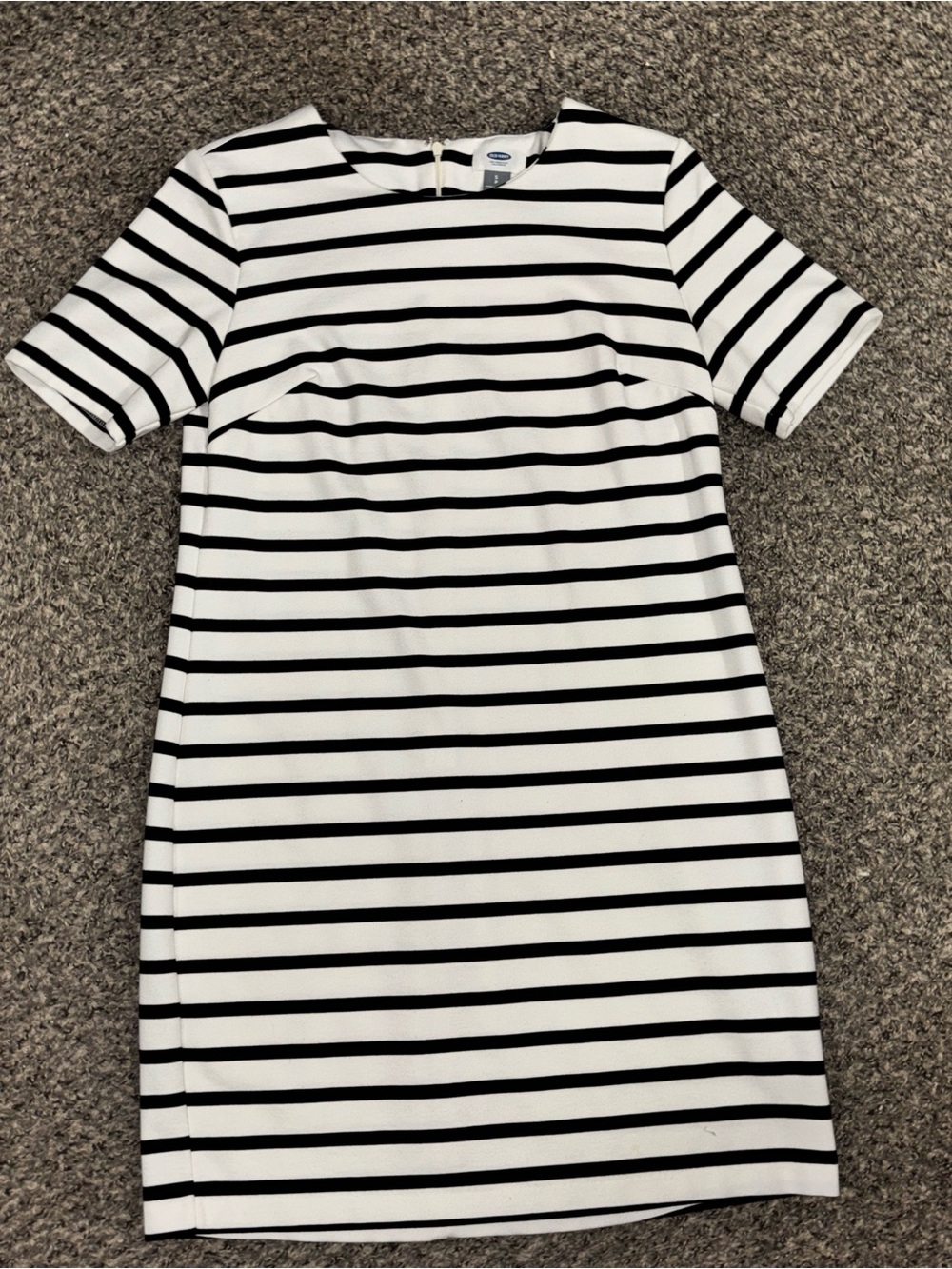 Old Navy Black & White Striped Short Sleeve Ponte Sheath Dress Size S